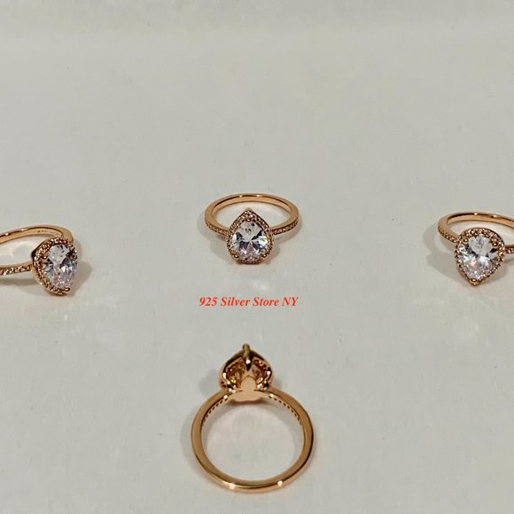 Sparkling Teardrop Halo Ring 186251CZ - Picture 10 of 10